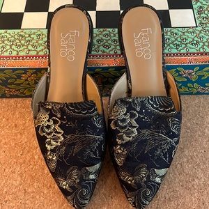 Frank Sarto slip-on mules with satin upper